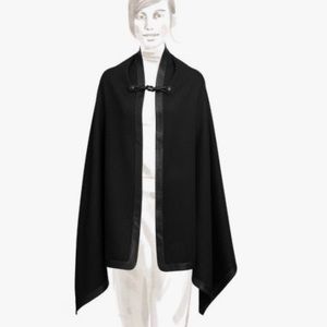 Hermes Brandebourg Wool Cashmere Leather Cape